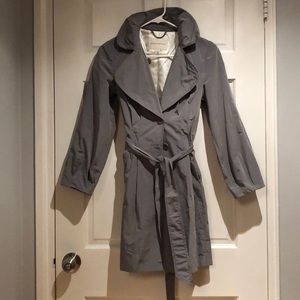 Banana Republic Gray Trench Coat with Belt